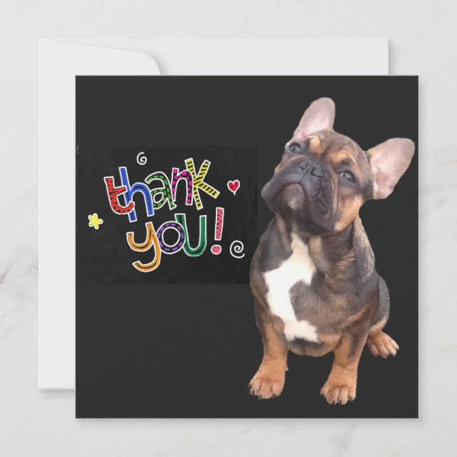 Thank you French Bulldogge postcard (Front)