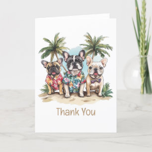Thank You French Bulldogs Wearing Hawaiian Shirts
