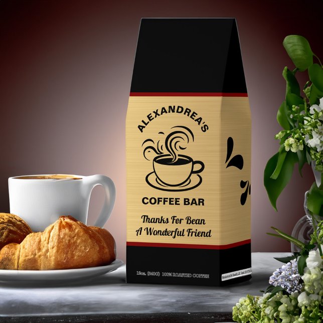Thank You Friend Appreciation Elegant Black Gold Roasted Coffee (Thank You Friend Appreciation Elegant Black Gold Roasted Coffee to give to your coffee lovers.  )