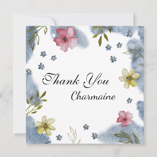  Thank You Friend Floral Watercolor Custom Card