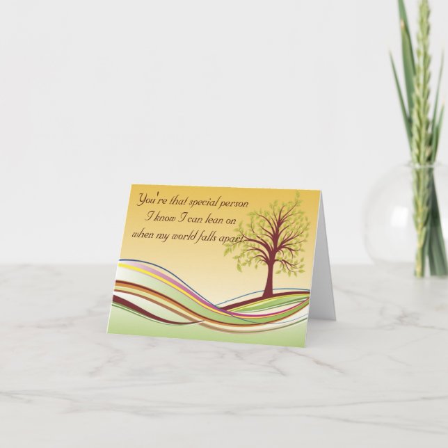 Thank you- Friendship- Comfort Thank You Card (Front)