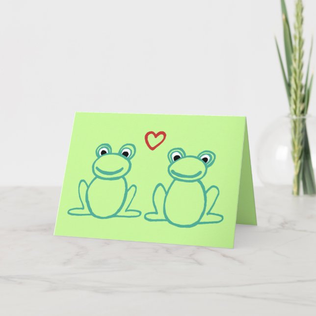 Thank you! - Frogs with Heart You Card (Front)