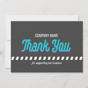 Thank you from  a business miinimaliss bold gray  card