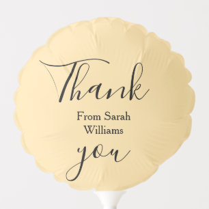 Thank you from add name yellow Pastel boho wedding Balloon