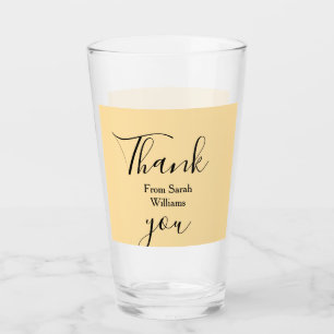Thank you from add name yellow Pastel boho wedding Glass