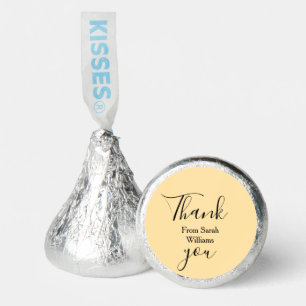 Thank you from add name yellow Pastel boho wedding Hershey®'s Kisses®