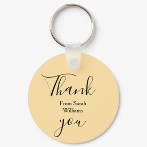 Thank you from add name yellow Pastel boho wedding Keychain