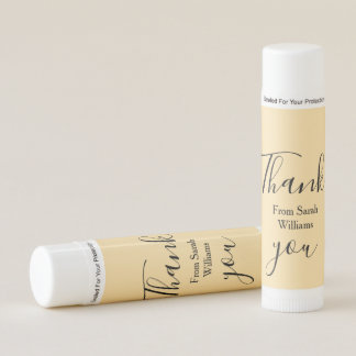 Thank you from add name yellow Pastel boho wedding Lip Balm