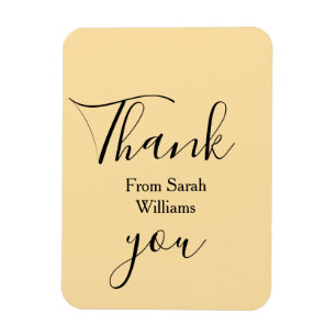 Thank you from add name yellow Pastel boho wedding Magnet