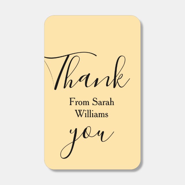 Thank you from add name yellow Pastel boho wedding Matchboxes (Front)