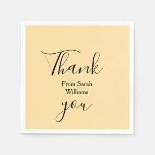 Thank you from add name yellow Pastel boho wedding Napkins