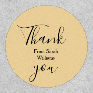 Thank you from add name yellow Pastel boho wedding Patch