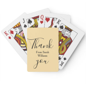 Thank you from add name yellow Pastel boho wedding Poker Cards