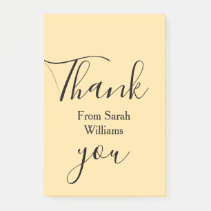 Thank you from add name yellow Pastel boho wedding Post-it Notes