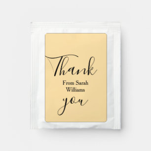 Thank you from add name yellow Pastel boho wedding Tea Bag Drink Mix