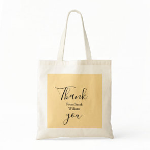 Thank you from add name yellow Pastel boho wedding Tote Bag