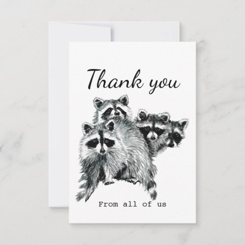 Thank You From All Of Us Fun Raccoon Animal Art