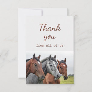 Thank You From All of Us Horses Fun Card