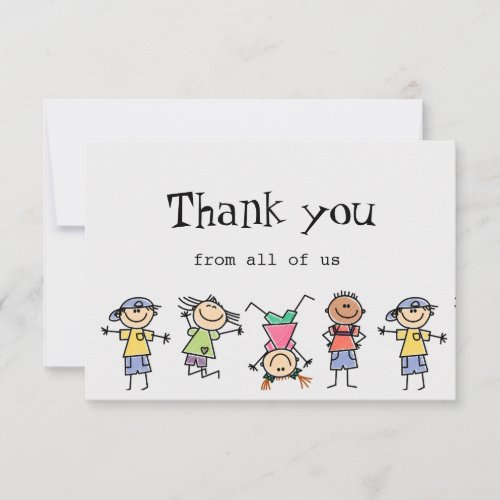 Thank You From All of Us Kids Children Cartoon Fun