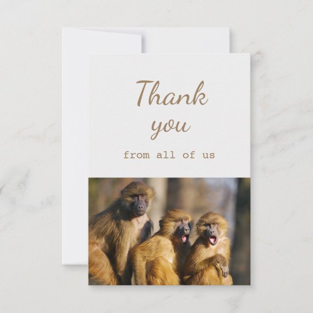 Thank You From All of Us Monkeys Animal Fun (Front)