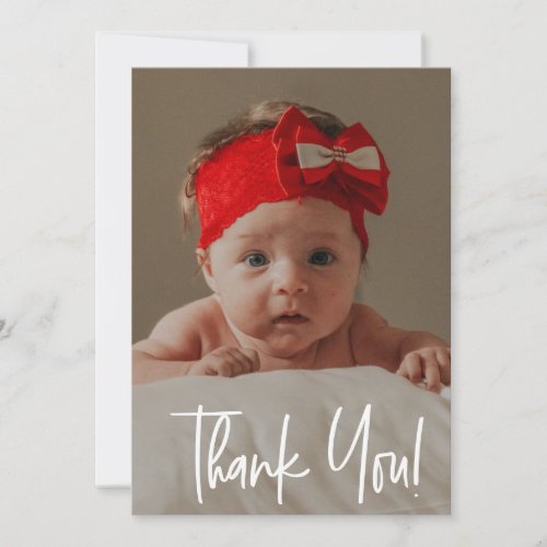 Thank You from Baby Girl Photo Birth Announcement