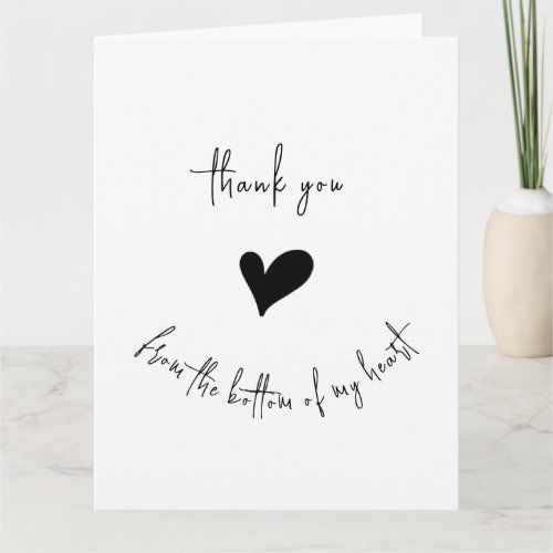 Thank You From Bottom of my Heart Minimalist Card