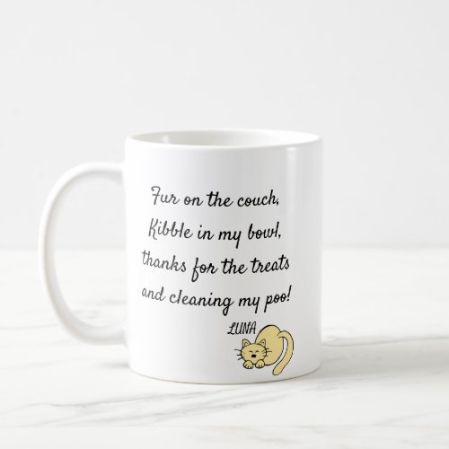 Thank You From Cat  Funny Cat Meme Double Sided Coffee Mug