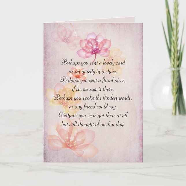 Thank You from Family Floral Sympathy Card (Front)