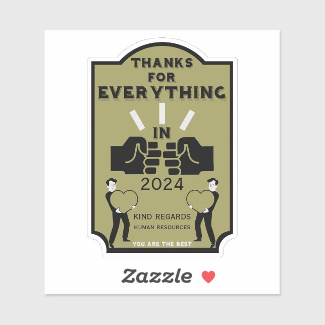 Thank You From Human Resources Sticker (Sheet)