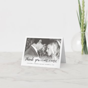 Thank You From Mr And Mrs Photo Wedding Thank You Note Card by fatfatin_blue_knot at Zazzle