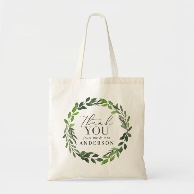 Thank you from mr & mrs wedding favour tote bag (Front)