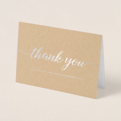 Thank You From New Mr and MrsElegant Wedding Foil Card