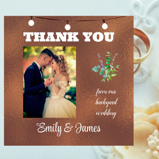 Thank You from Our Backyard Wedding Card