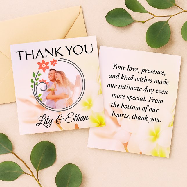 Thank You from Our Micro Wedding, Floral Elegance Card (Creator Uploaded)