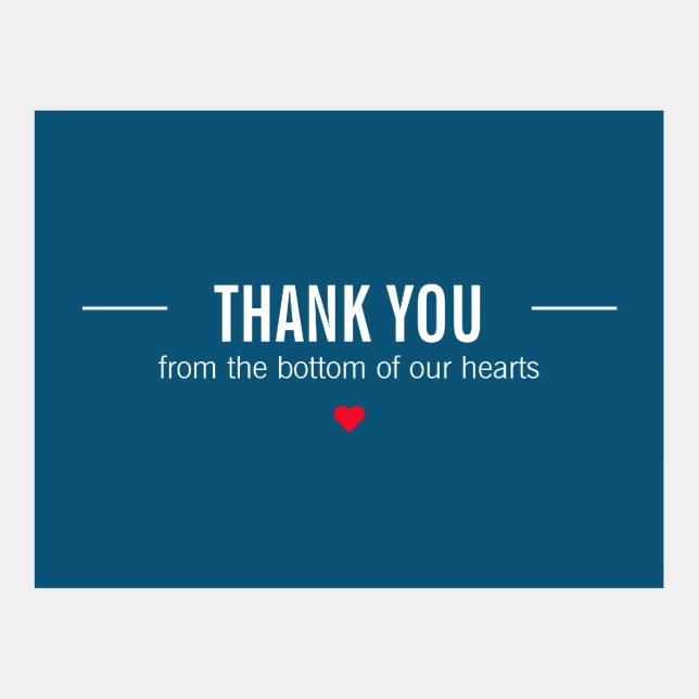 Thank You From the Bottom Of Our Hearts Postcard Template (Front)