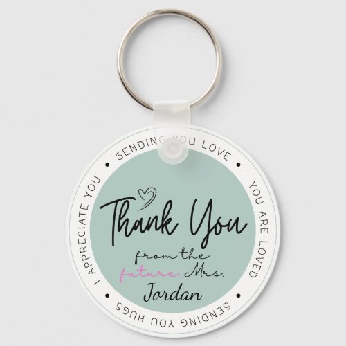 Thank You From The Future Mrs Custom Add Name Keychain