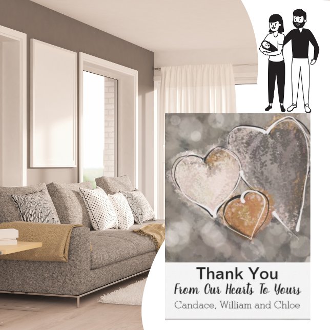 Thank You From Us Bokeh Hearts Occasions Card (Creator Uploaded)