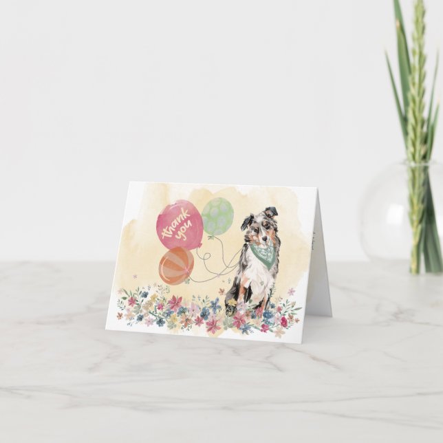 Thank You from You & Australian Shepherd Dog Card (Front)