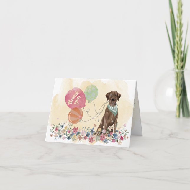 Thank You from You & Chocolate Labrador Retriever Card (Front)