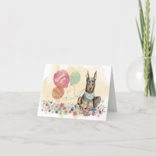 Thank You from You & Doberman dog and balloons Card