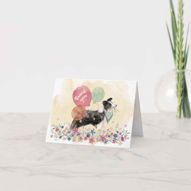 Thank You from You & Your Border Collie & Balloons (Front)