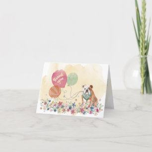 Thank You from You & Your Bulldog with Balloons