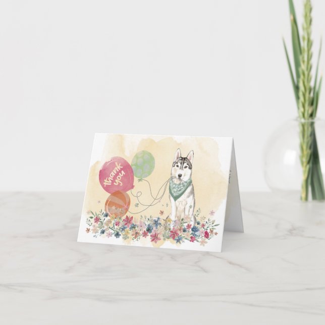 Thank You from You & Your Siberian Husky Dog Card (Front)