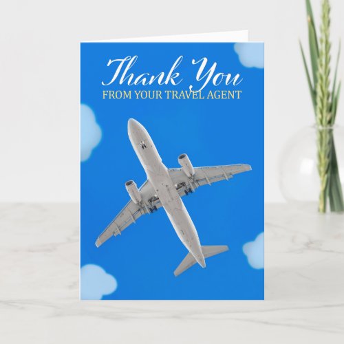 Thank You From Your Travel Agent Commercial Plane Holiday Card