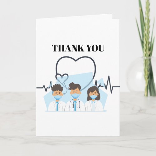 Thank you frontline doctor medical team face masks card