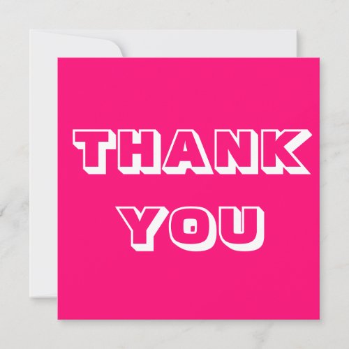 Thank you fuchsia hot pink white modern card