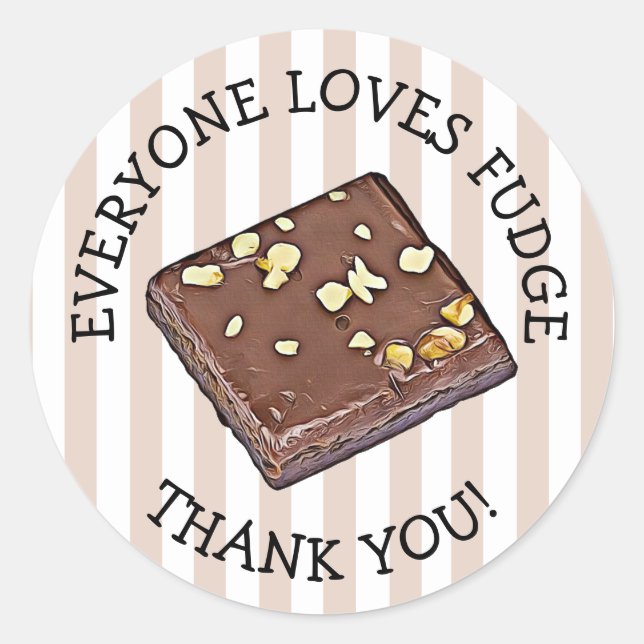 Thank you Fudge Candy Shop Stickers (Front)