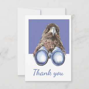Thank You Fun Bird Watching Hawk Binoculars Humor Card