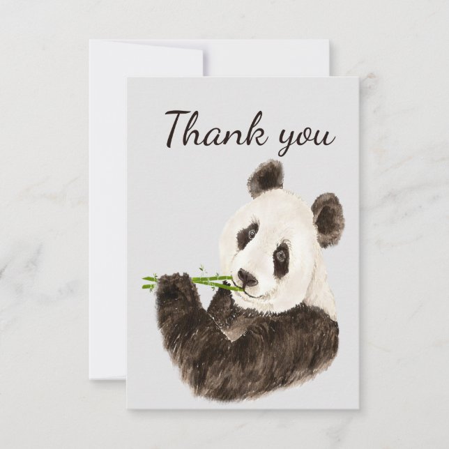 Thank You Fun Cute Panda Bear Animal Humor (Front)
