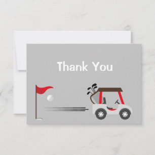 Thank You Fun Golf Golfing Cartoon Card